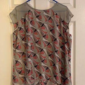 Bird print top